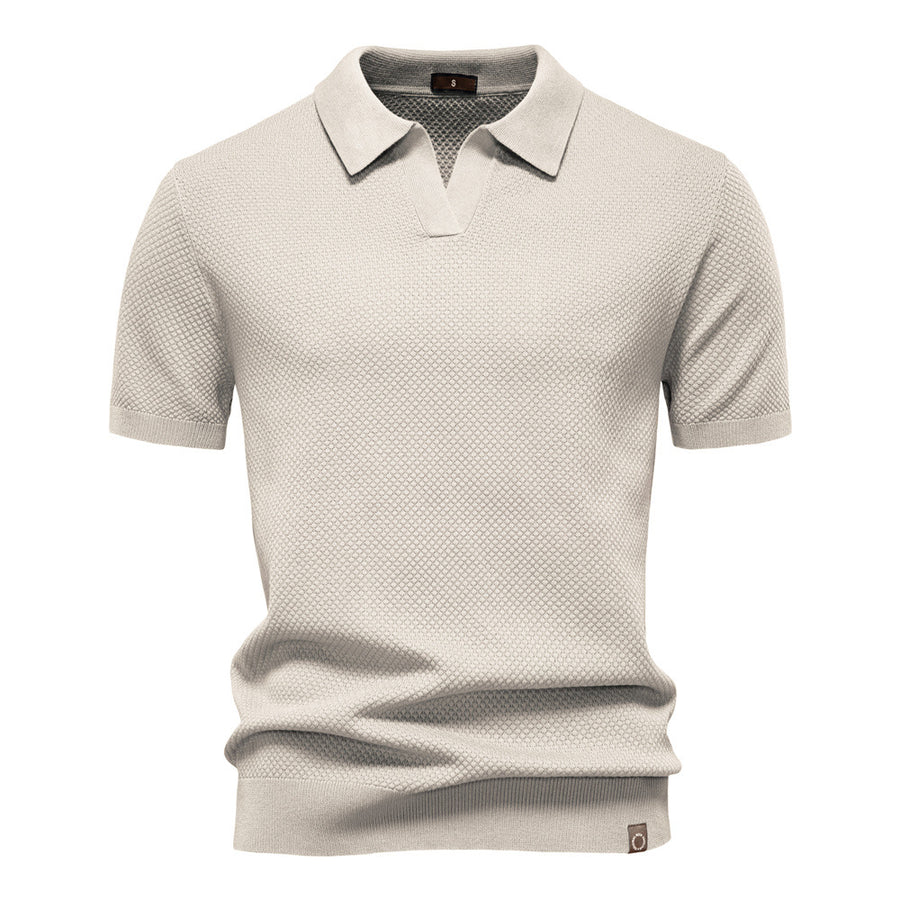 Men’s Textured Knit Polo Shirt
