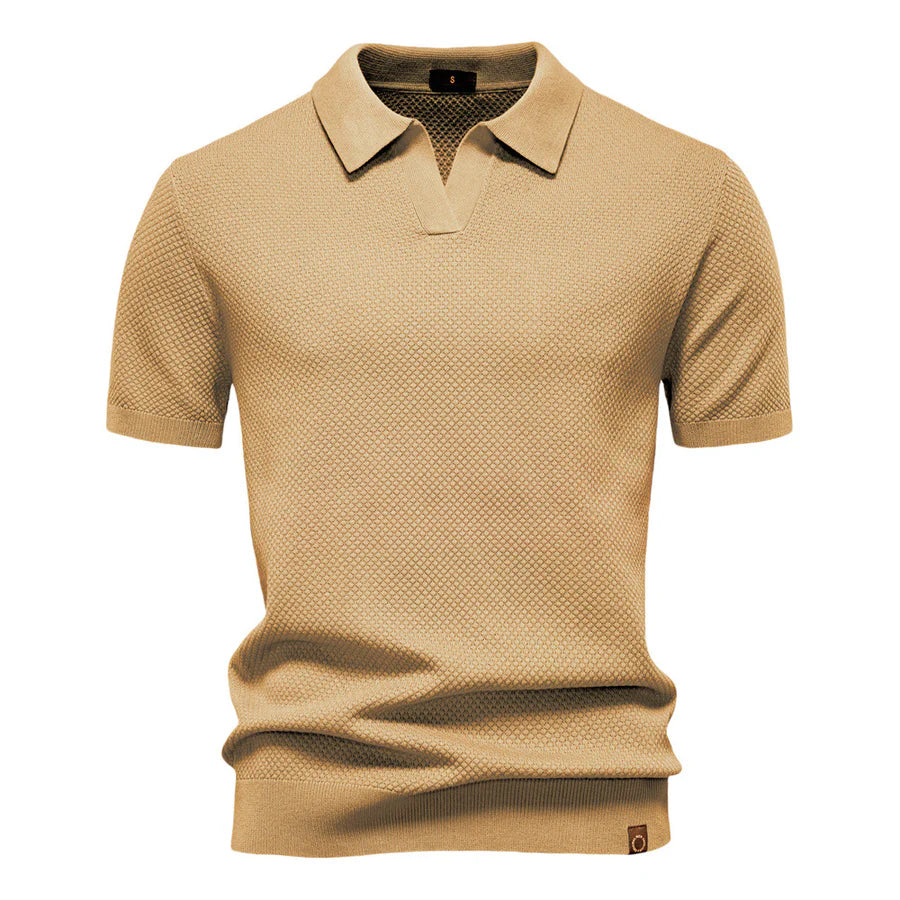 Men’s Textured Knit Polo Shirt