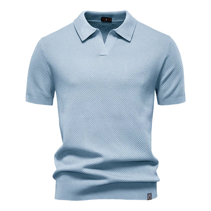 Men’s Textured Knit Polo Shirt