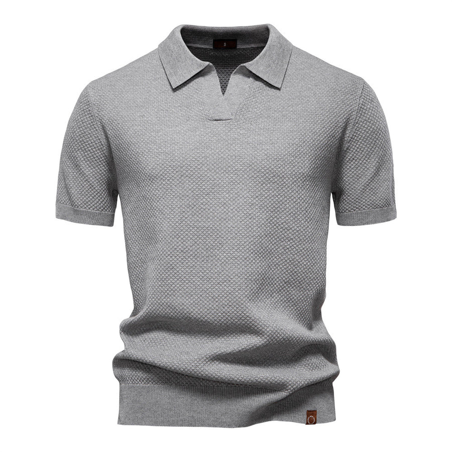 Men’s Textured Knit Polo Shirt