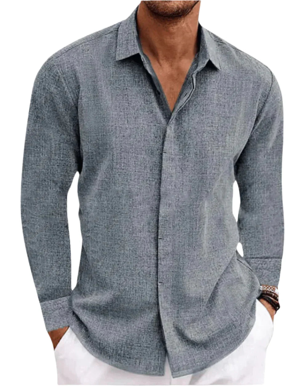 Men’s Long Sleeve Linen Shirt