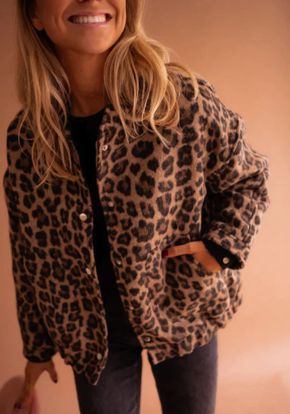 Leopard Print Bomber Jacket - Lola
