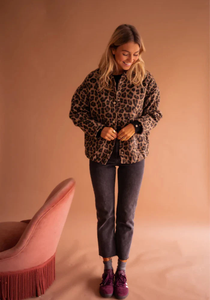 Leopard Print Bomber Jacket - Lola