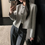 Cropped Textured Cardigan