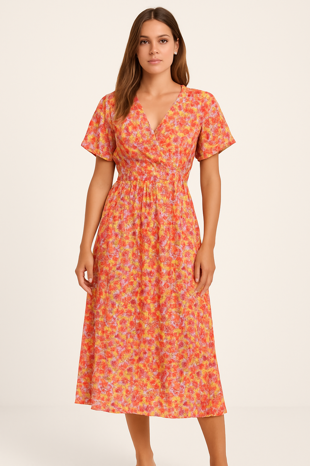 Maxi Dress with Floral Pattern - Lara